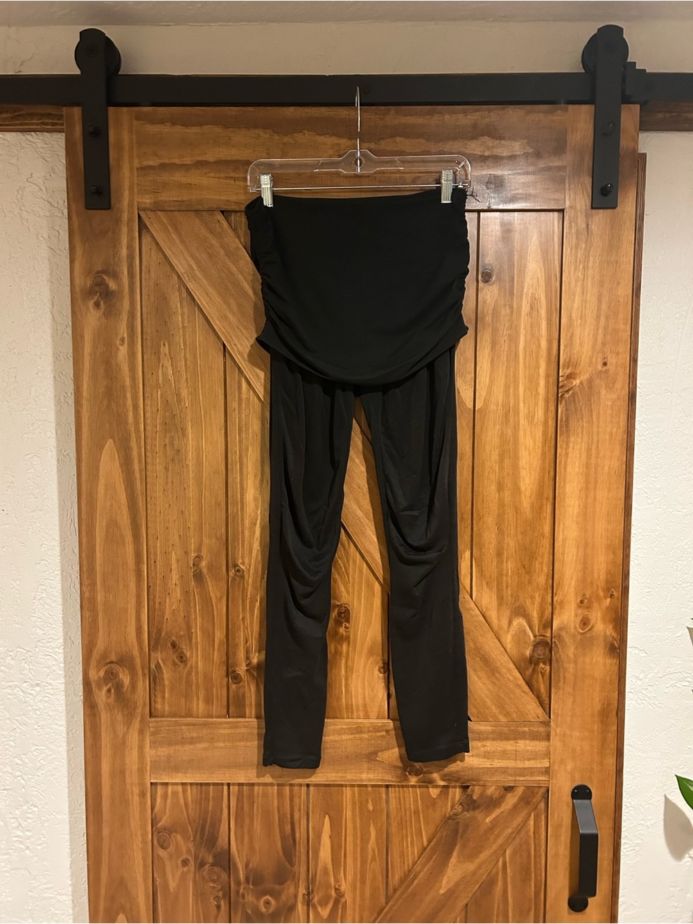 Prana Black Fold-Over Maternity Leggings